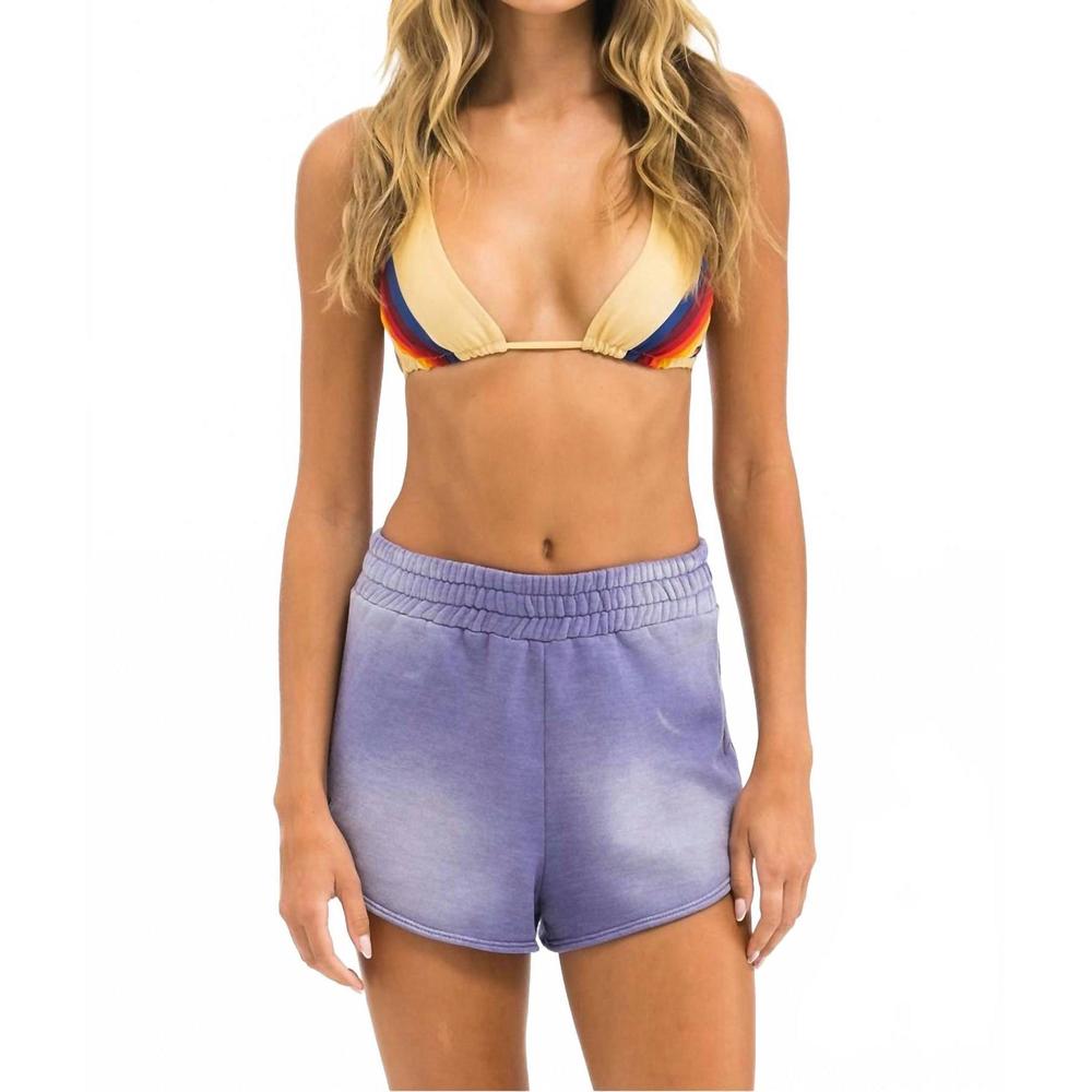 NEW AVIATOR NATION bolt stitch club shorts in faded grape